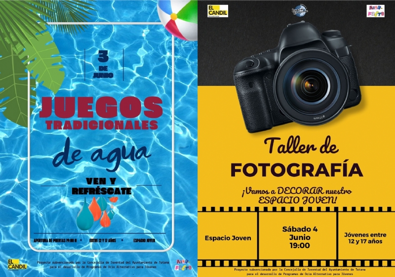 El programa de ocio para jóvenes “Arte-Facto” acogerá este fin de semana la realización de actividades tradicionales de agua y un taller de fotografía