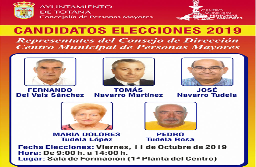Cinco candidatos se presentan a las elecciones del Consejo de Direccin del Centro municipal de Personas Mayores