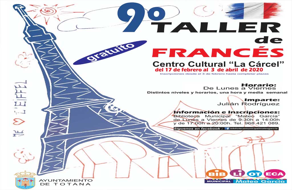El 9 Taller de Conversacin en Francs para nios y jvenes se llevar a cabo del 17 de febrero al 3 de abril 